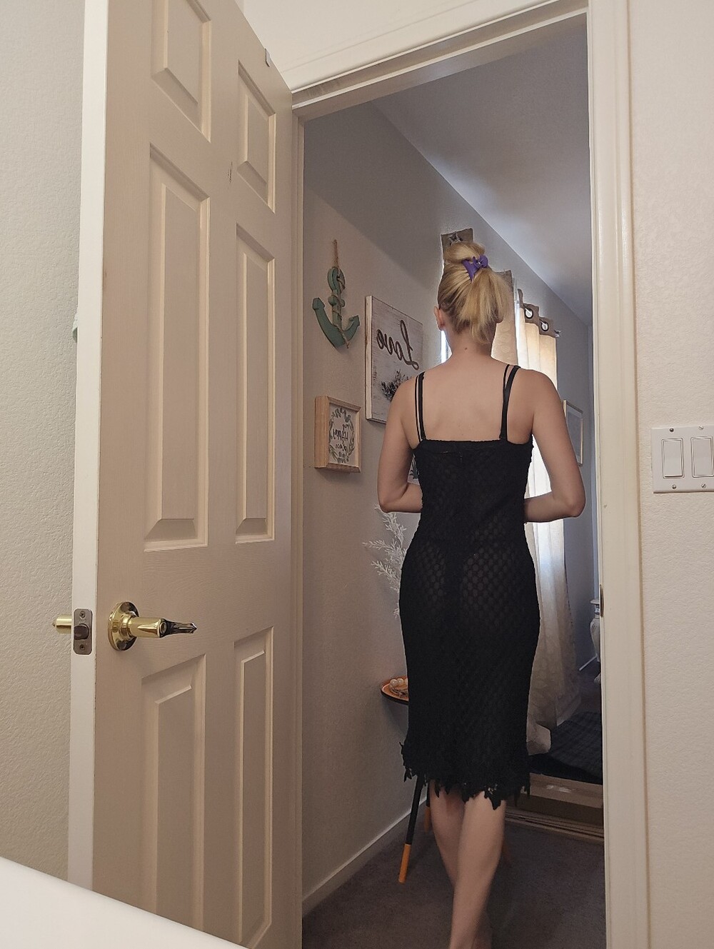 Dolce & Gabbana Black Lace-Trimmed Mini Dress - Picture 12 of 14